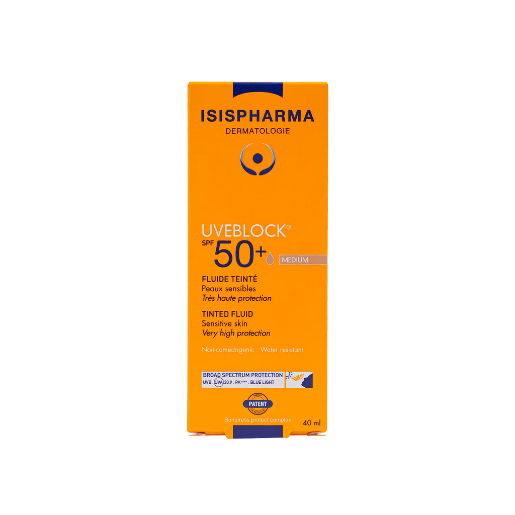يو في بلوك (UVeblock) سائل ملون بمعامل حماية SPF50+ سعة 40 مل - لون متوسط