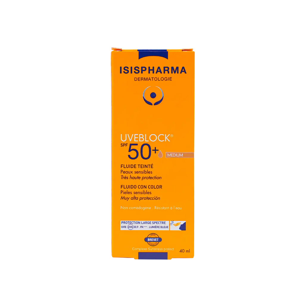 يو في بلوك (UVeblock) سائل ملون بمعامل حماية SPF50+ سعة 40 مل - لون متوسط
