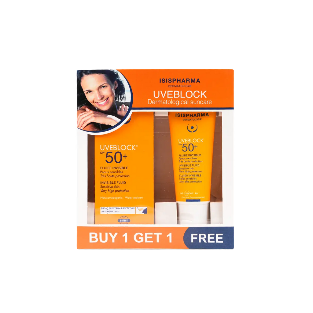 UVeblock SPF50+ Fluid Invisible Cream 40ml 1+1 Offer